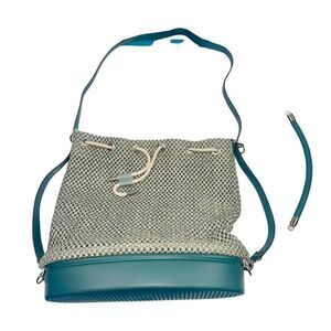 OBag Purse Tote Pocketbook Gray Blue Mesh Casual Beach Fun Summer Light